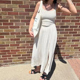 Corset Smocked Top Midi Dress