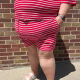 Plus Stripe Knit Shorts