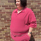 Plus Stripe Short Sleeve Knit Top