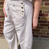 Pinstriped Barrel Leg Overalls