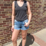 V-Neck Sleeveless Ribbed Knit Fitted Top