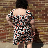 Plus Smocked Babydoll Floral Dress