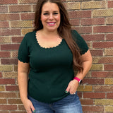 Plus Scalloped Edge Knit Sweater