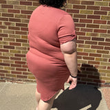 Plus Smocked V-Neck Shirt Tail Dress