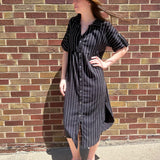 Stripe Linen Button Down Dress