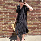 Stripe Linen Button Down Dress
