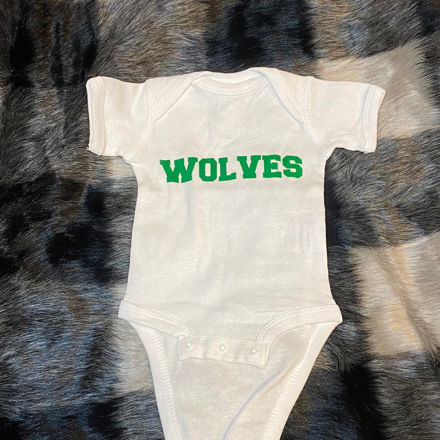 White Short Sleeve Wolves Onsie