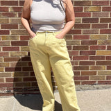 Mid Rise Barrel Cotton Twill Jeans
