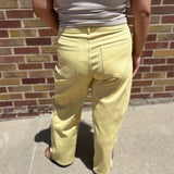 Mid Rise Barrel Cotton Twill Jeans