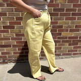 Mid Rise Barrel Cotton Twill Jeans