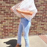 V-Neck Crochet Woven Fit Cardigan