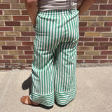 Green/White Stripe Woven Pants