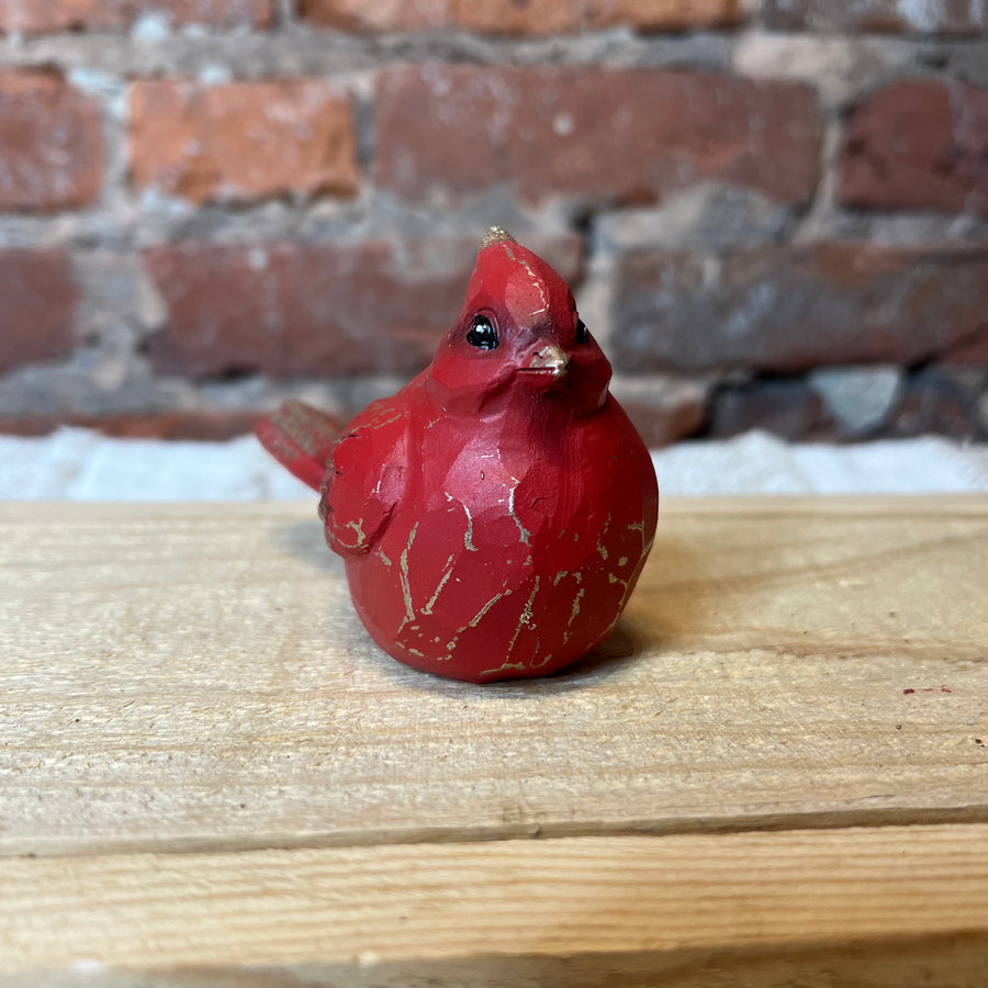 Resin Gold Accent Cardinal Figurine 4.25”