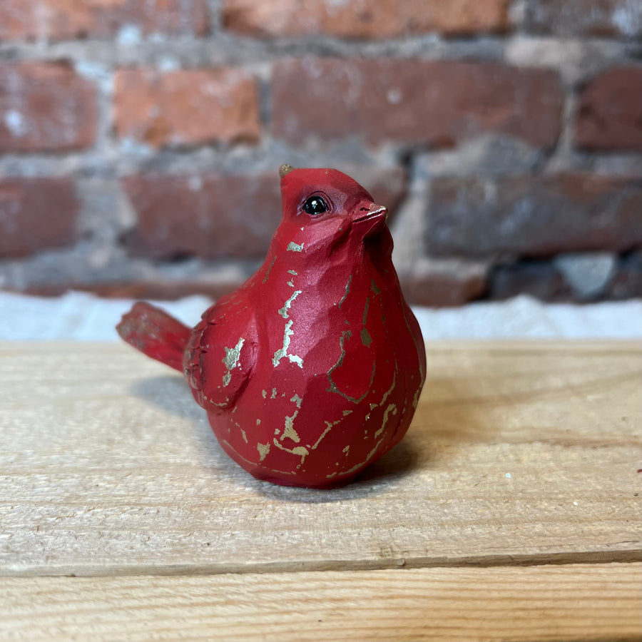 Resin Gold Accent Cardinal Figurine 4.25”