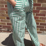 Green/White Stripe Woven Pants