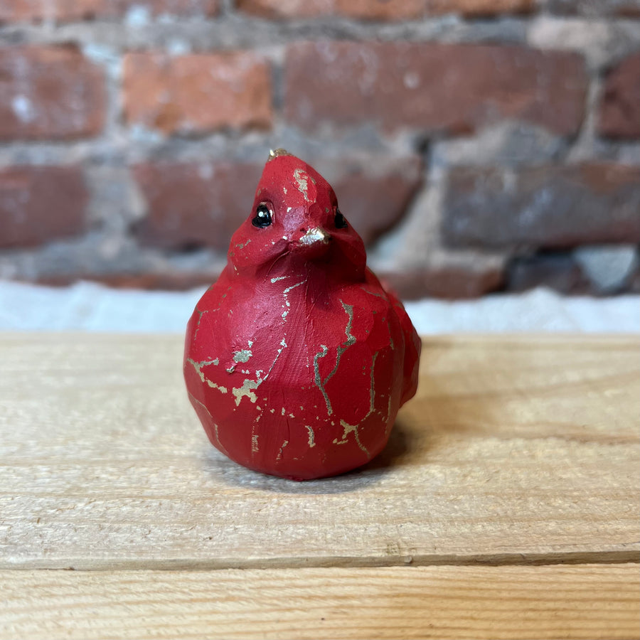 Resin Gold Accent Cardinal Figurine 4.25”