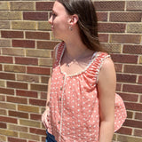 Scoop Neck Sleeveless Top w/Lace Edging