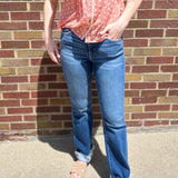 Vervet Eagerly High Rise Raw Hem Bootcut Jeans