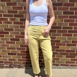 Mid Rise Barrel Cotton Twill Jeans