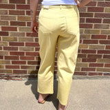Mid Rise Barrel Cotton Twill Jeans