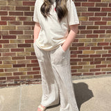 Striped Straight Fit Pants w/Pocket