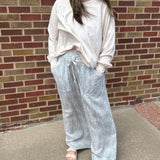 Striped Straight Fit Pants w/Pocket