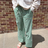 Green/White Stripe Woven Pants