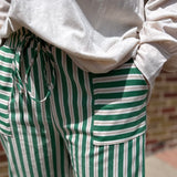 Green/White Stripe Woven Pants