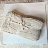 Cream Stripe Cotton Tea Towels Set Of 4