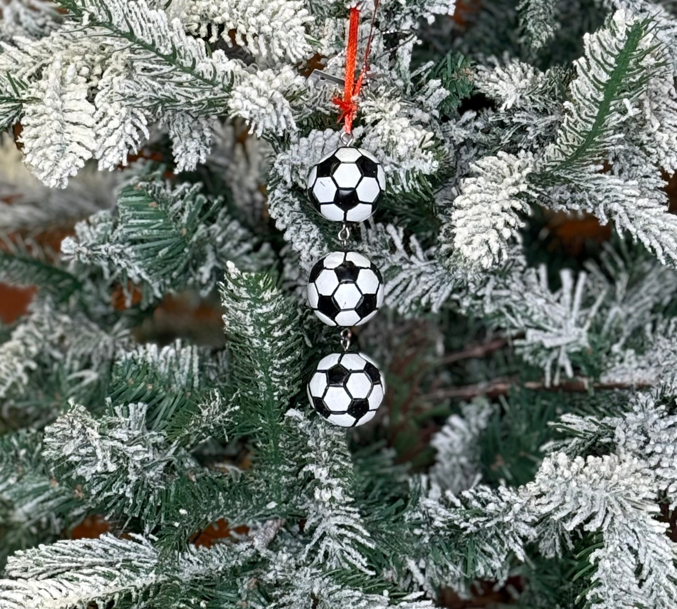 3 Stacked Sports Ball Swag Orn 5”