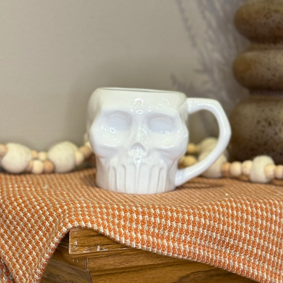 White Skull Mug 4”