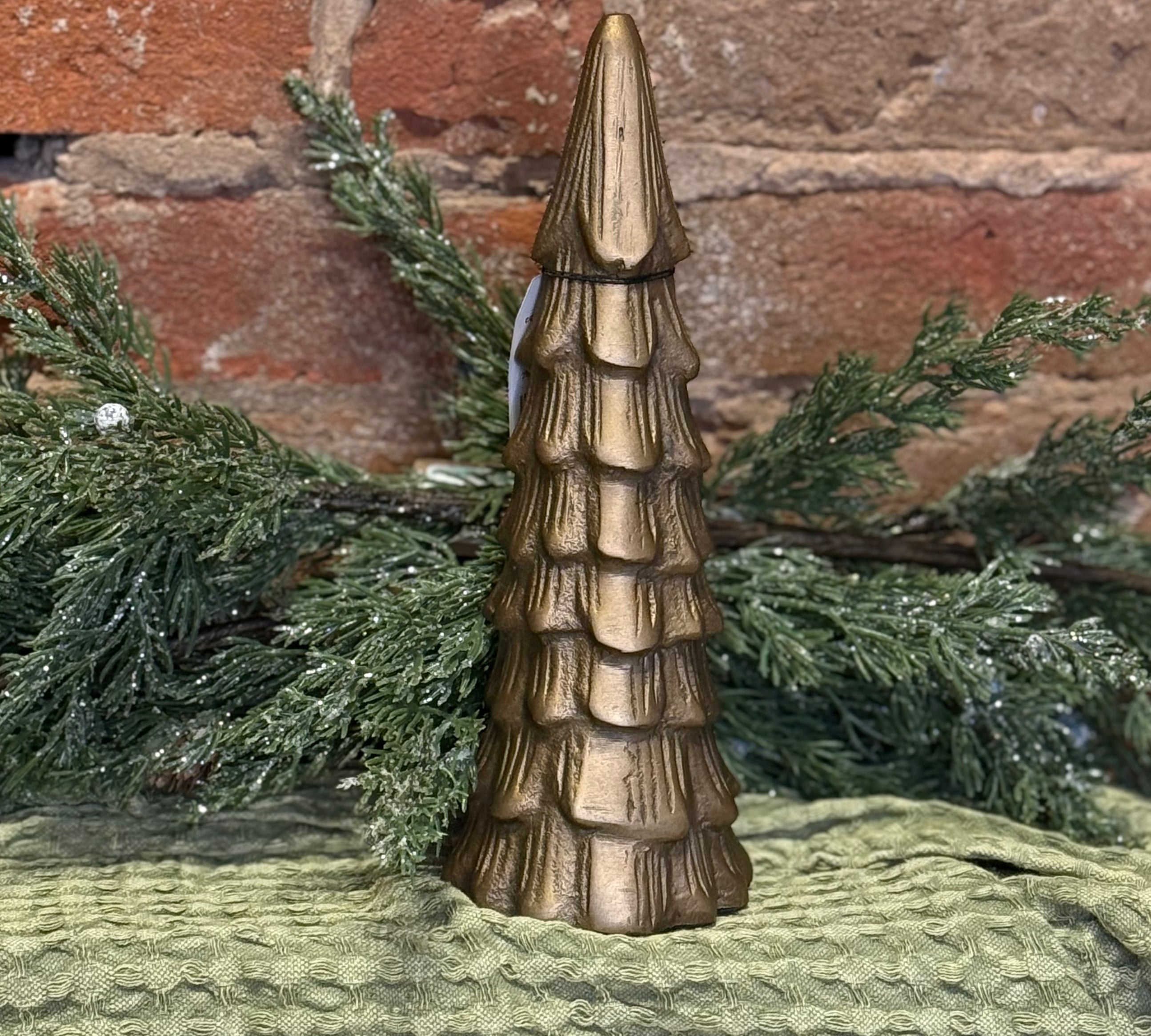 Antique Brass Cast Aluminum Carved Tree