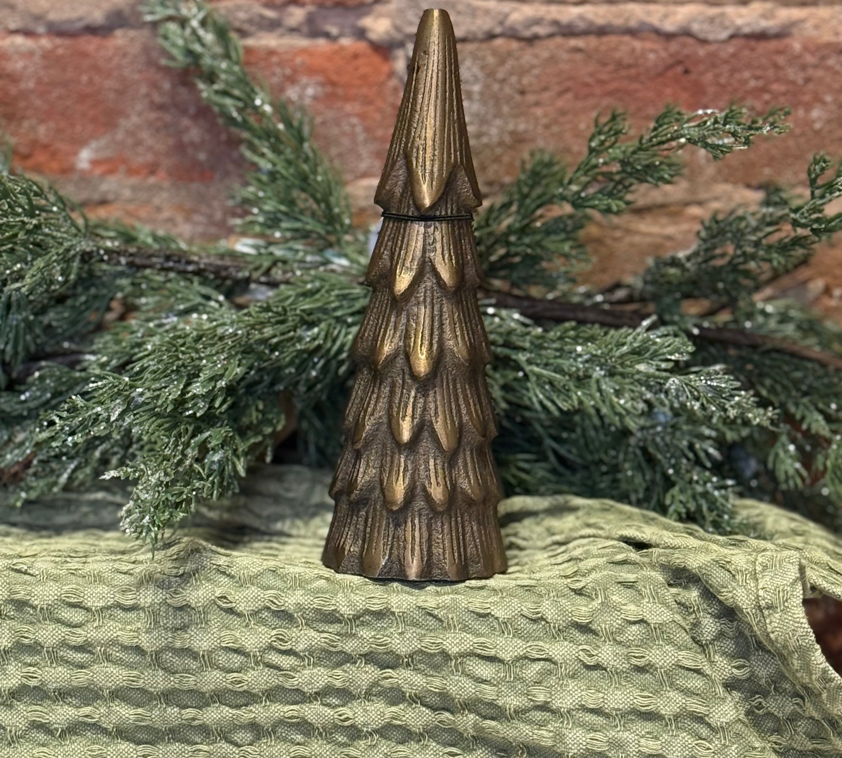 Antique Brass Cast Aluminum Carved Tree