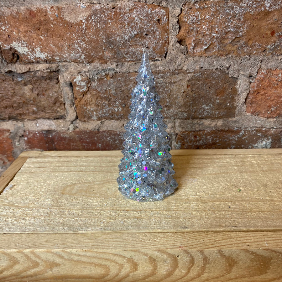 Colorful Lighted Glitter Tree 5"