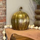 Gold Metal Pumpkin 9”