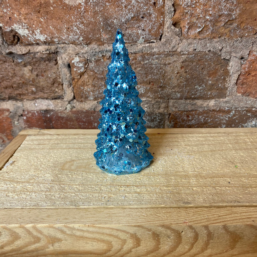 Colorful Lighted Glitter Tree 5"