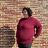 Plus Front Seam Mock Neck Sweater