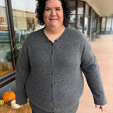 Plus Lightweight Button Down Cardigan