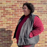 Plus Solid Zip Up Puffer Vest