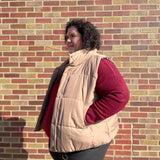 Plus Solid Zip Up Puffer Vest