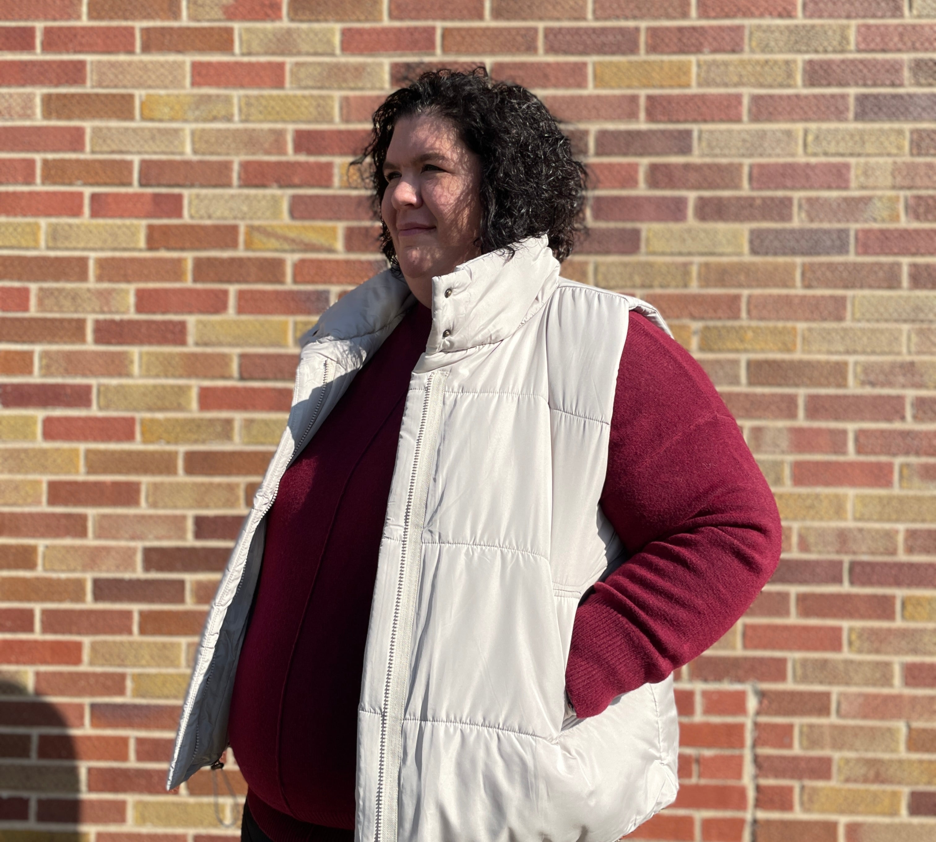 Plus Solid Zip Up Puffer Vest