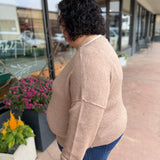 Plus Contrast Trim Boat Neck Sweater
