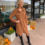 Corduroy Button Down Midi Dress
