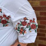 Plus Floral Embroidered Knit Top