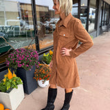Corduroy Button Down Midi Dress
