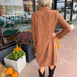 Corduroy Button Down Midi Dress