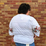 Plus Floral Embroidered Knit Top