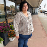 Plus Button Down Chunky Cable Cardigan