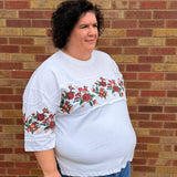 Plus Floral Embroidered Knit Top