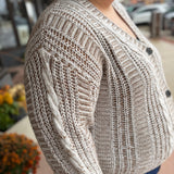 Plus Button Down Chunky Cable Cardigan